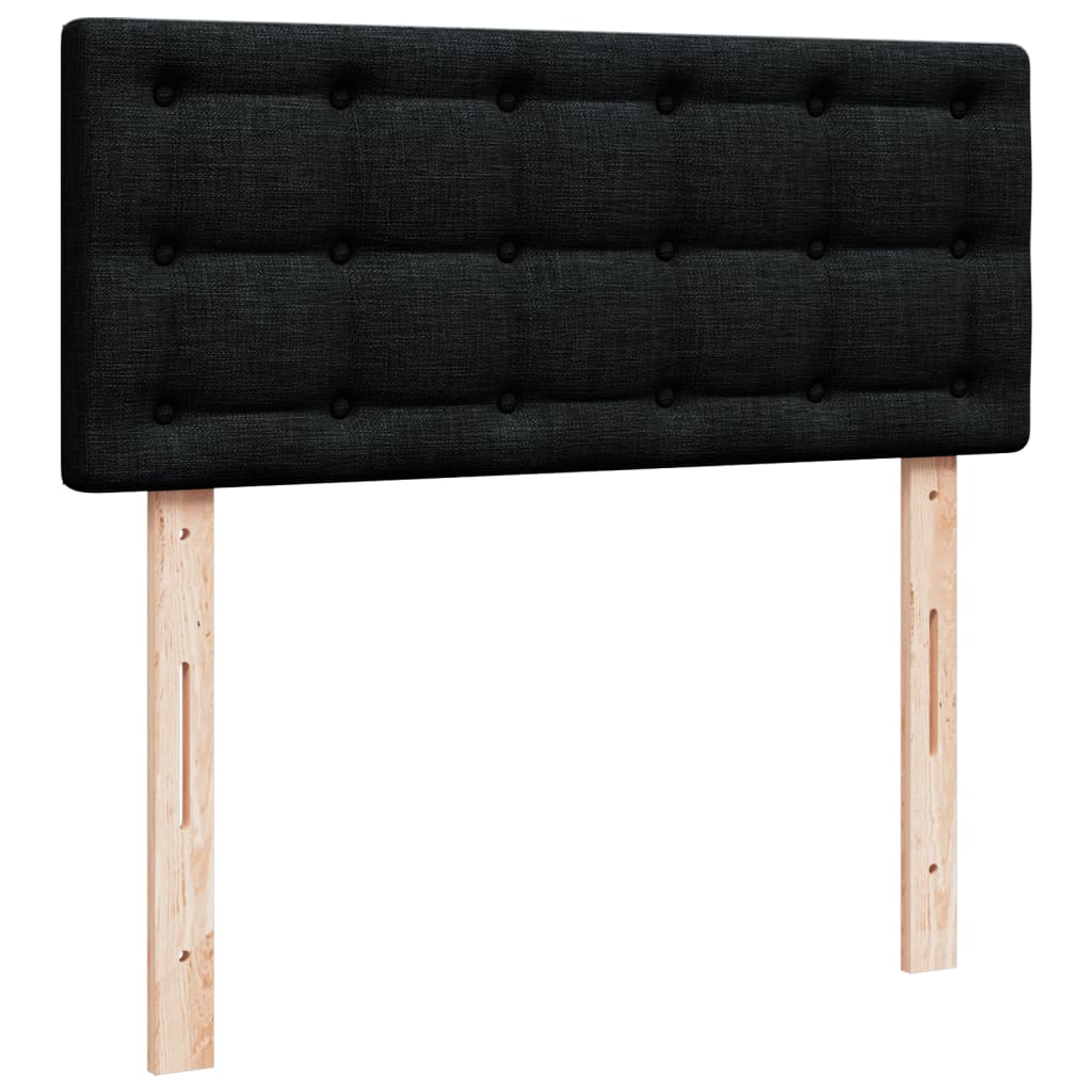 Sommier à lattes de lit avec matelas noir 120x190 cm tissu - XIOS
