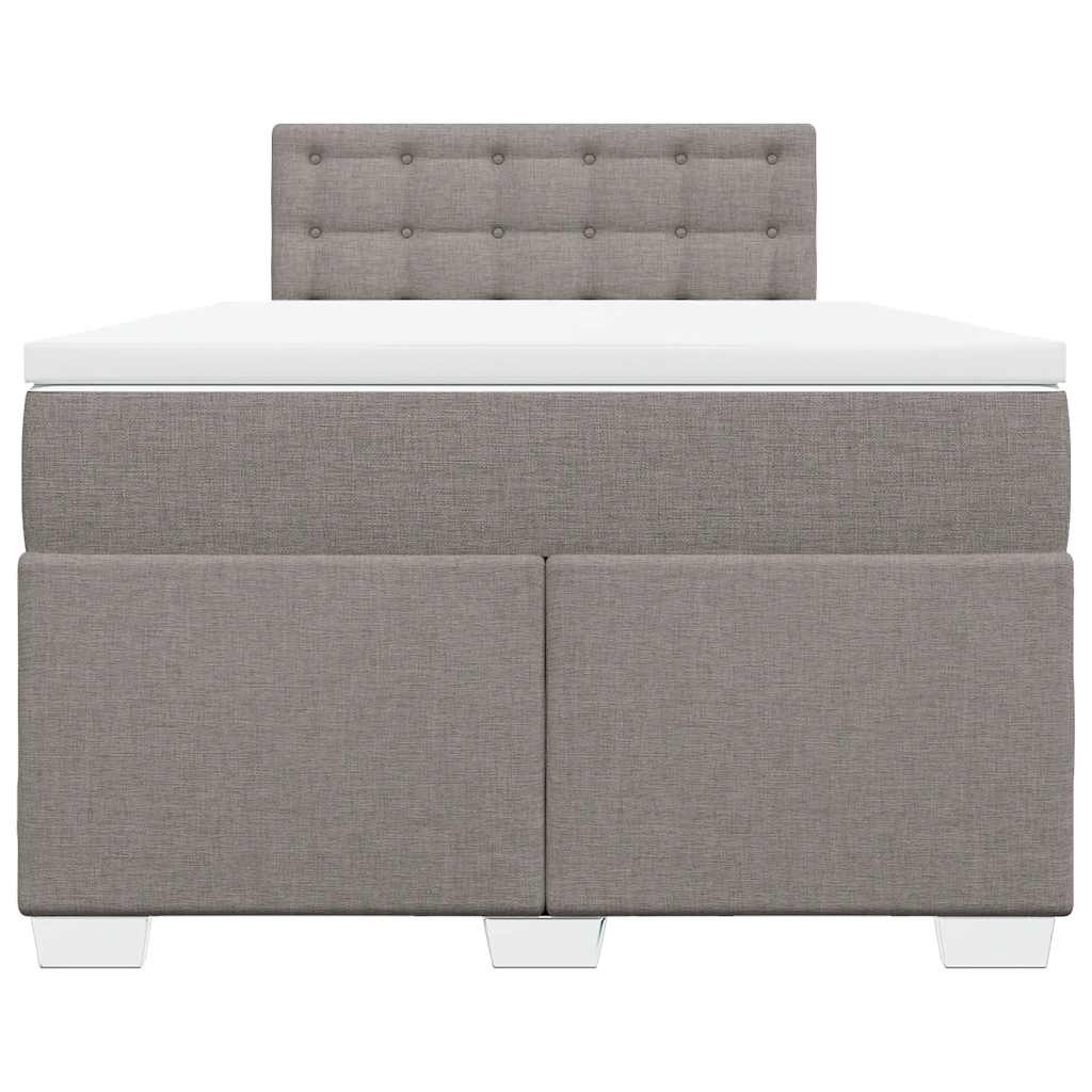 Sommier à lattes de lit avec matelas taupe 120x190 cm tissu - XIOS