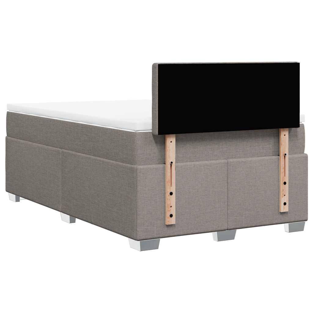 Sommier à lattes de lit avec matelas taupe 120x190 cm tissu - XIOS