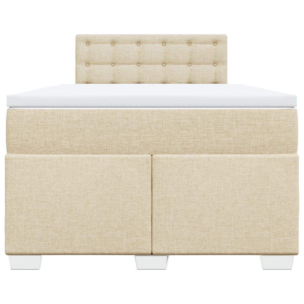 Sommier à lattes de lit avec matelas crème 120x190 cm tissu - XIOS