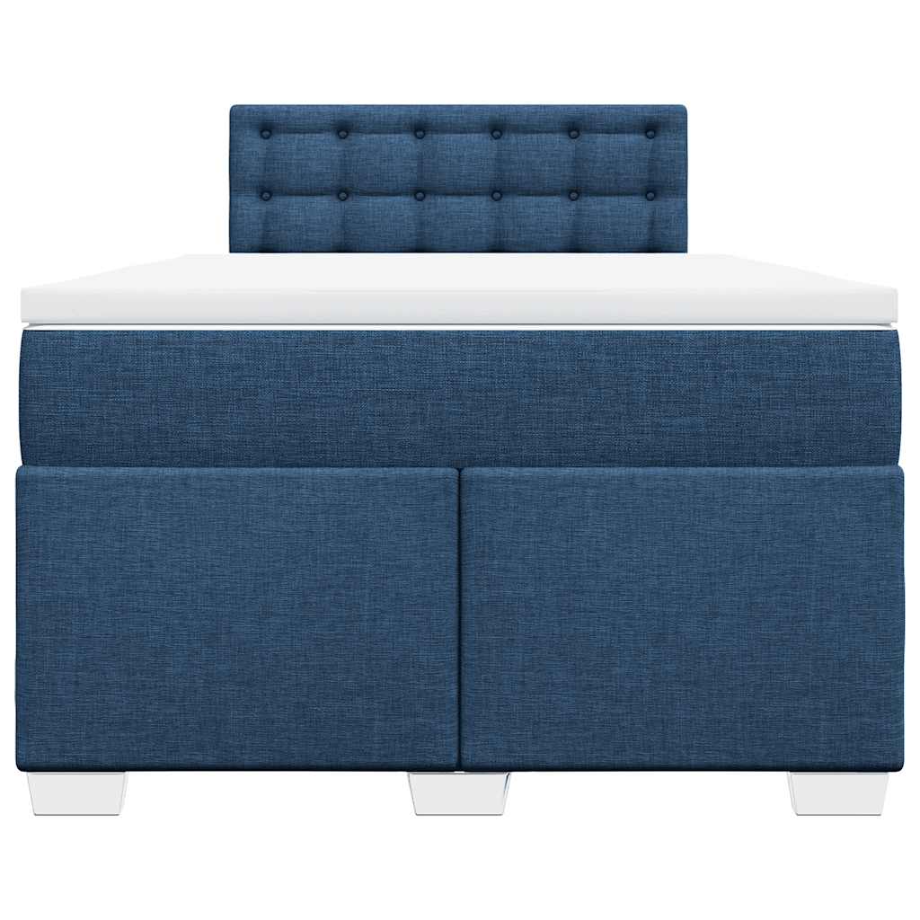 Sommier à lattes de lit avec matelas bleu 120x190 cm tissu - XIOS