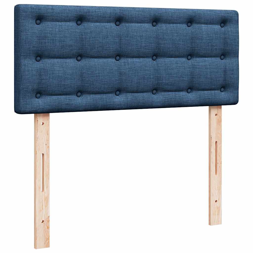 Sommier à lattes de lit avec matelas bleu 120x190 cm tissu - XIOS