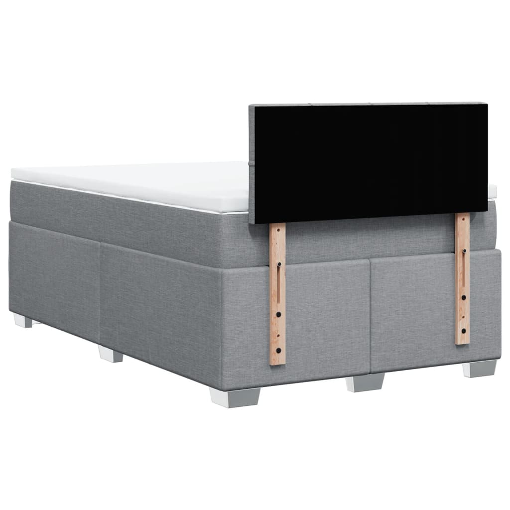 Sommier à lattes de lit avec matelas Gris clair 120x200cm Tissu - XIOS