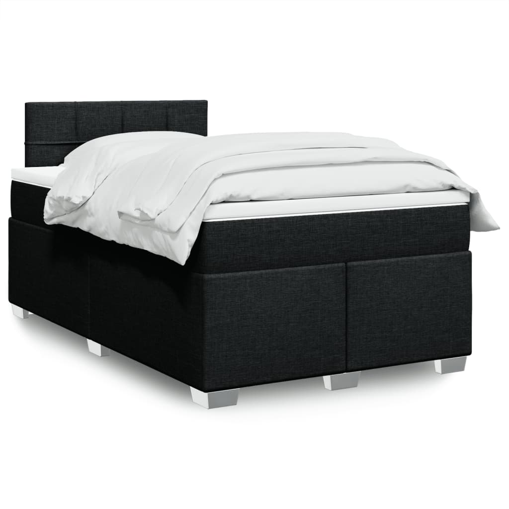Sommier à lattes de lit avec matelas Noir 120x200 cm Tissu - XIOS