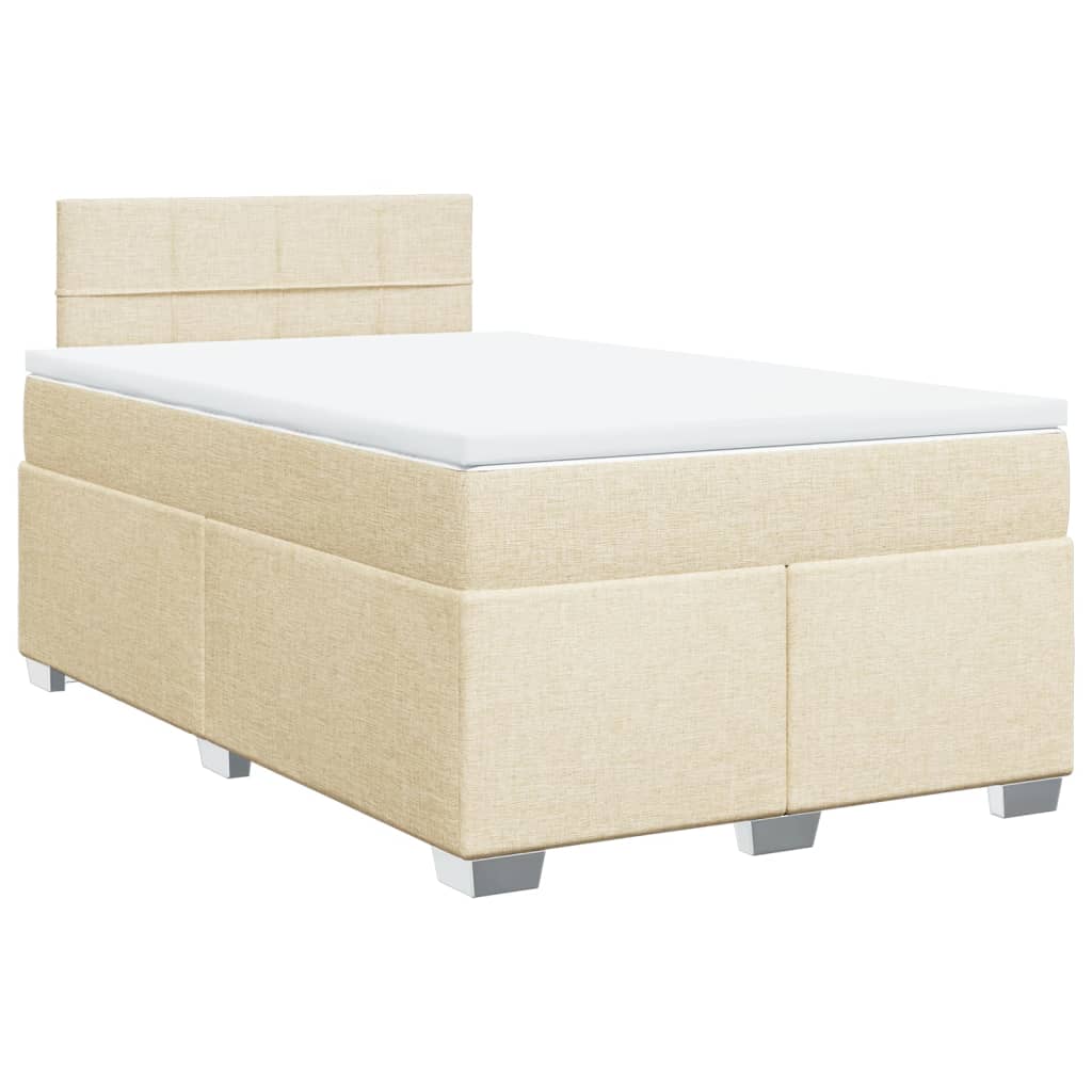 Sommier à lattes de lit avec matelas Crème 120x200 cm Tissu - XIOS