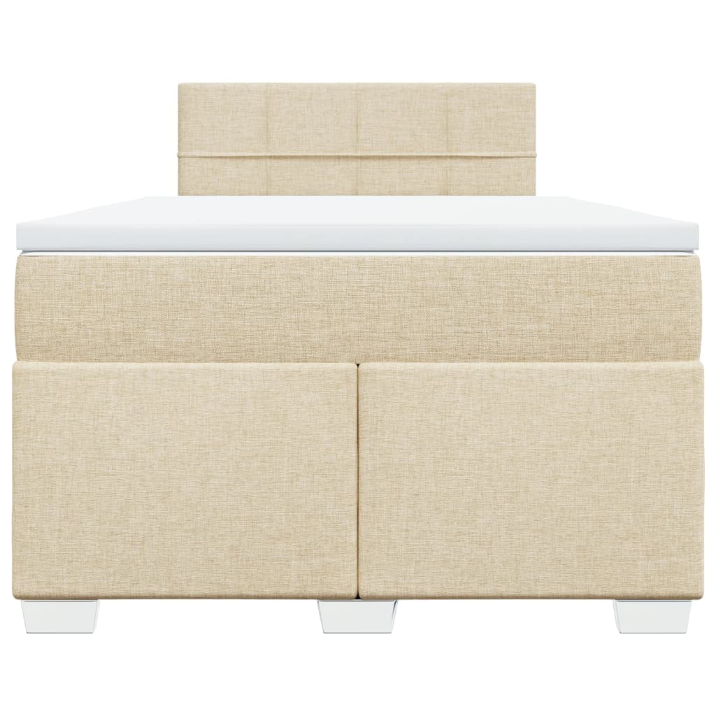Sommier à lattes de lit avec matelas Crème 120x200 cm Tissu - XIOS