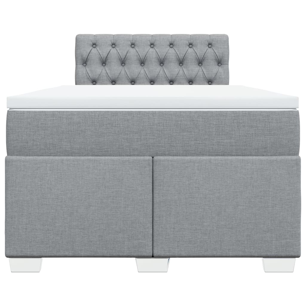 Sommier à lattes de lit avec matelas Gris clair 120x200cm Tissu - XIOS