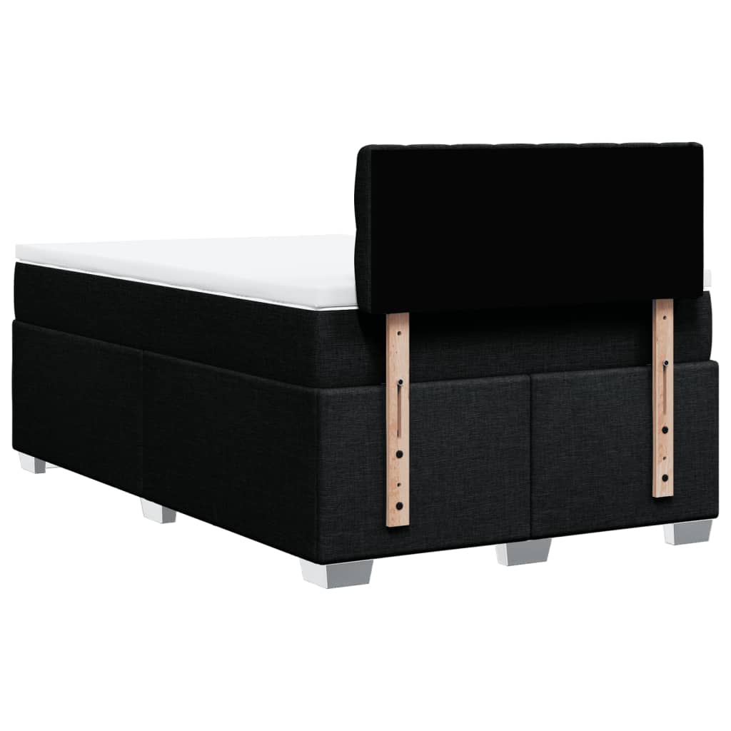 Sommier à lattes de lit avec matelas Noir 120x200 cm Tissu - XIOS