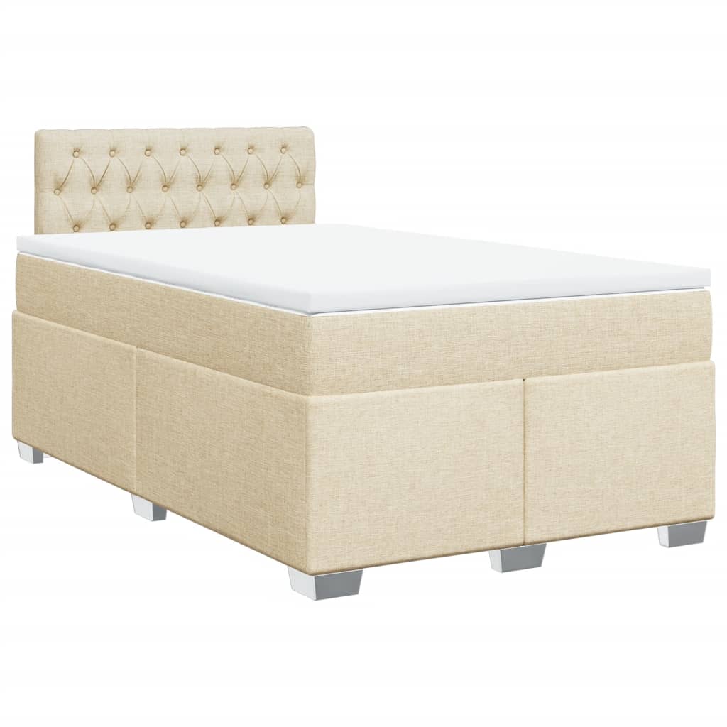 Sommier à lattes de lit avec matelas Crème 120x200 cm Tissu - XIOS