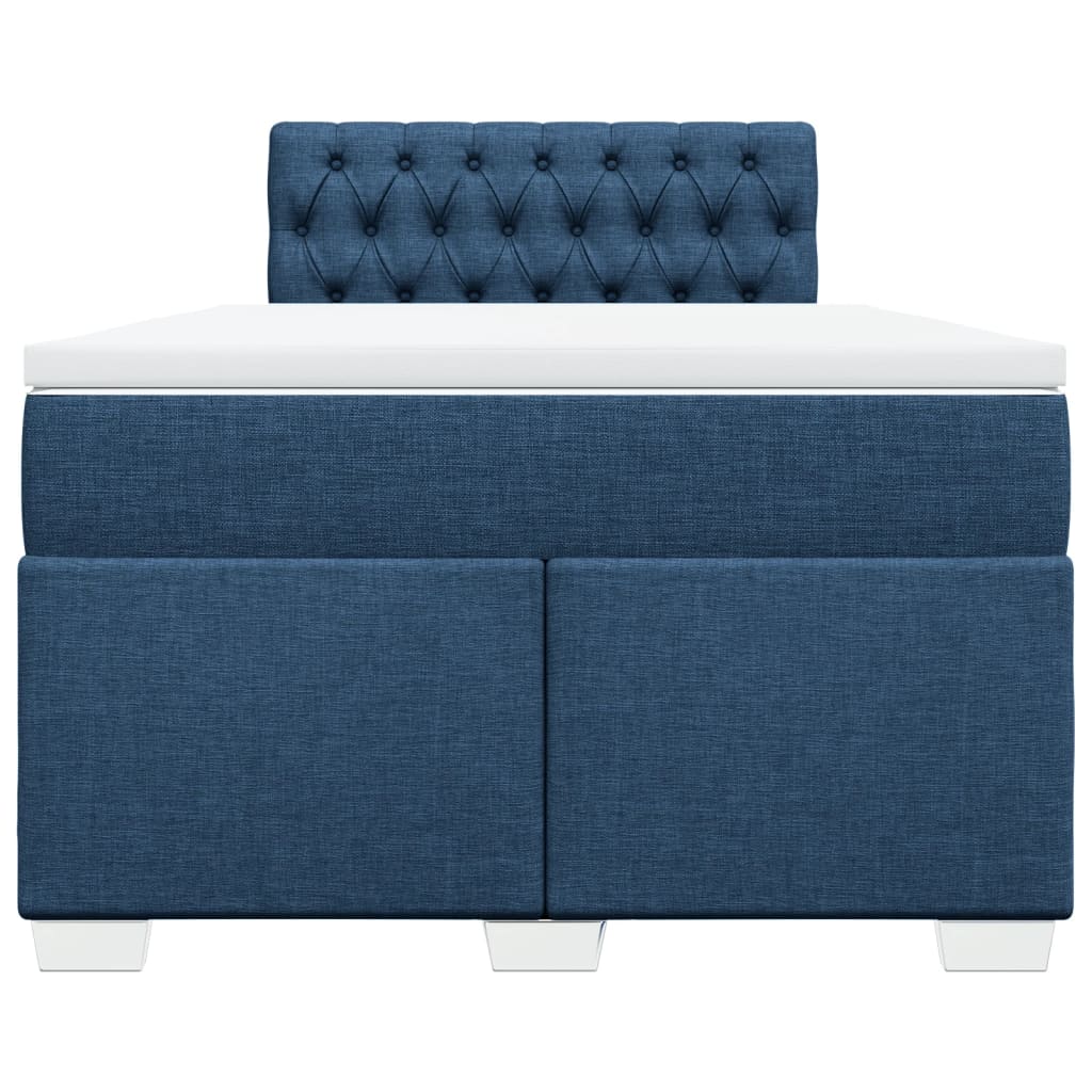 Sommier à lattes de lit avec matelas Bleu 120x200 cm Tissu - XIOS