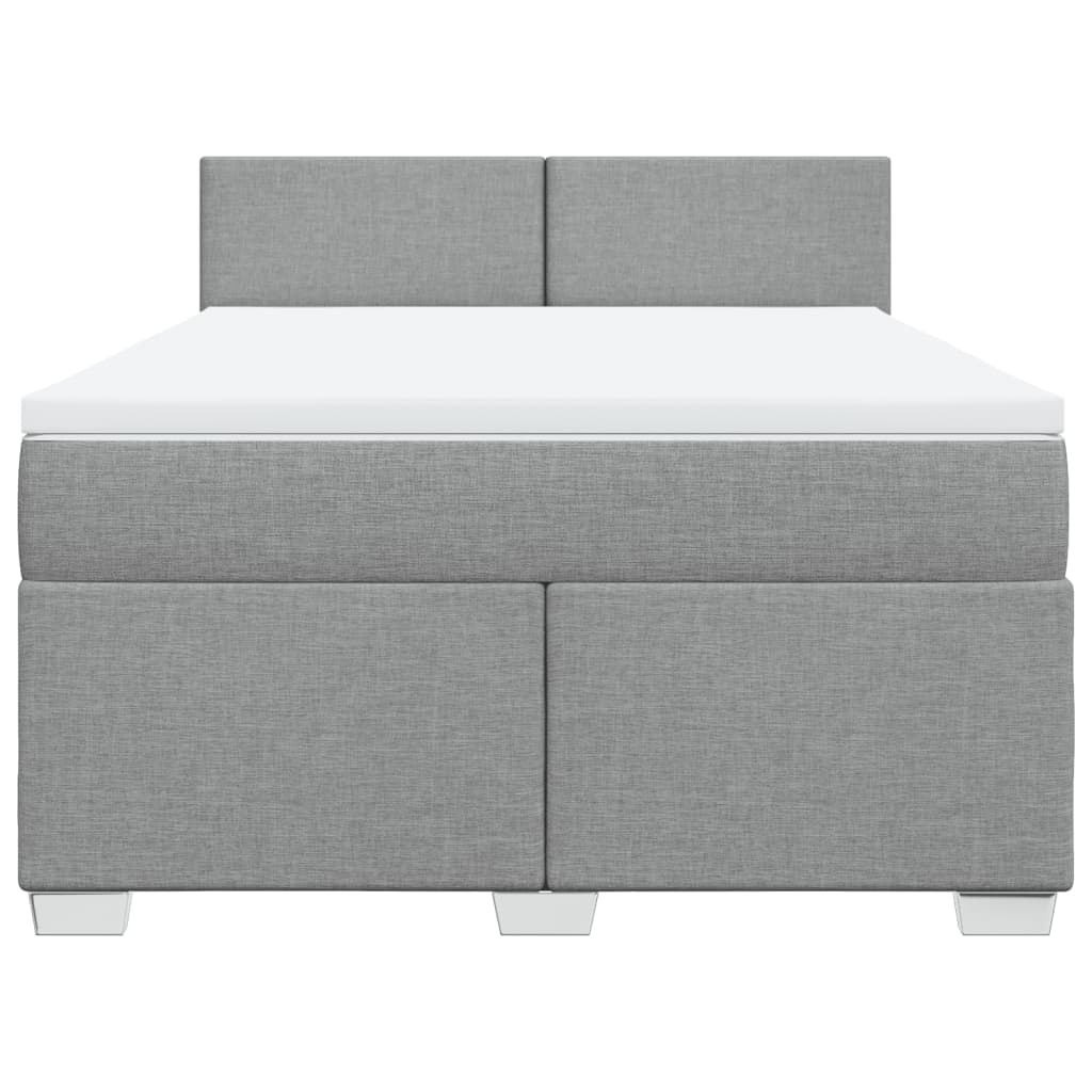 Sommier à lattes de lit avec matelas Gris clair 140x190cm Tissu - XIOS
