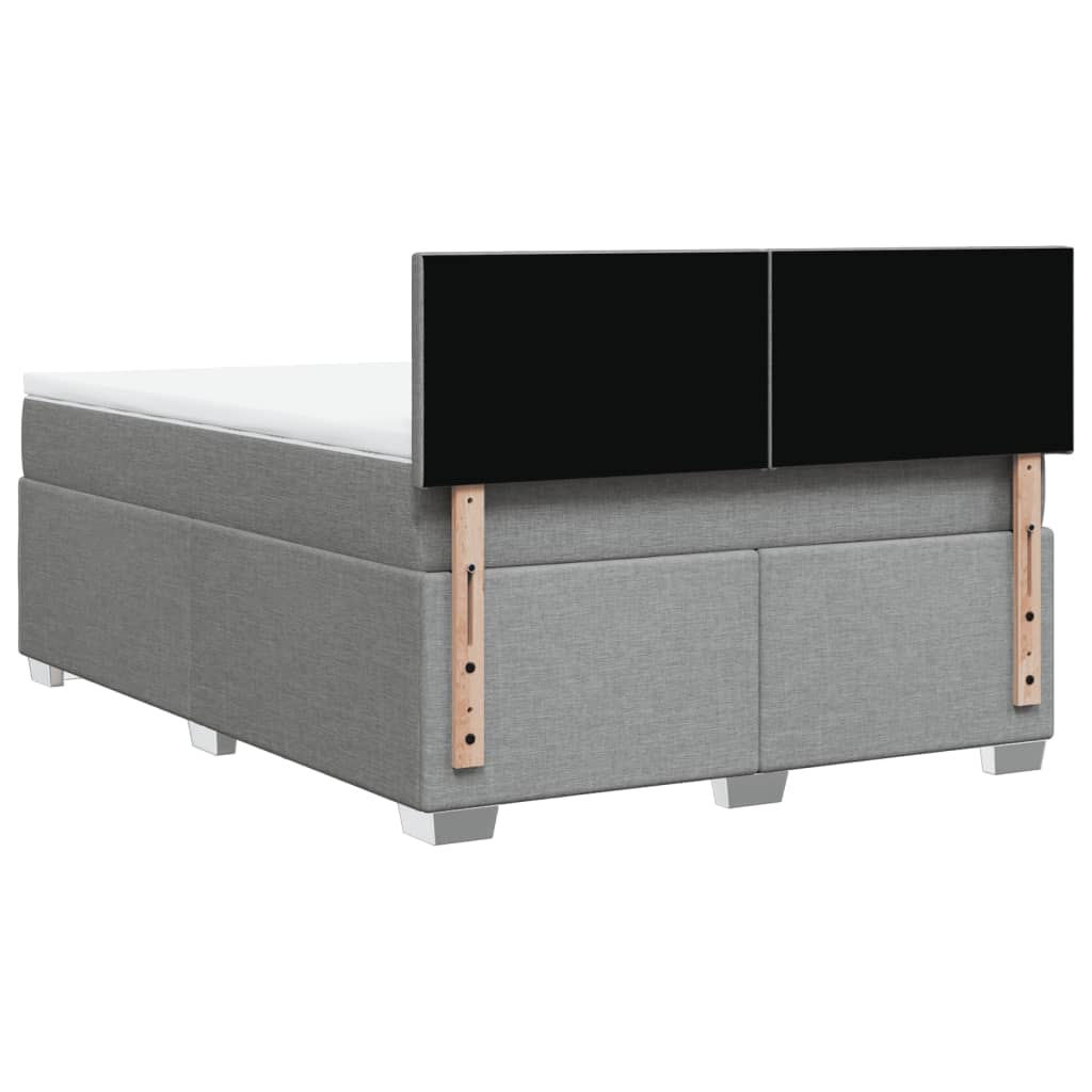Sommier à lattes de lit avec matelas Gris clair 140x190cm Tissu - XIOS