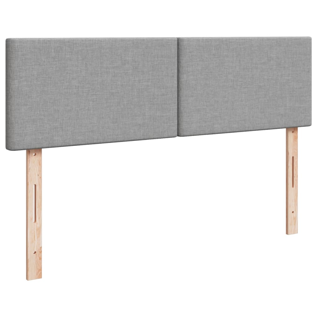 Sommier à lattes de lit avec matelas Gris clair 140x190cm Tissu - XIOS
