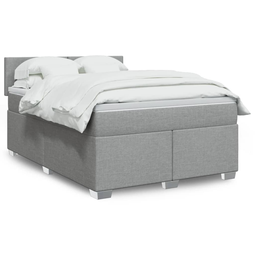 Sommier à lattes de lit avec matelas Gris clair 140x190cm Tissu - XIOS