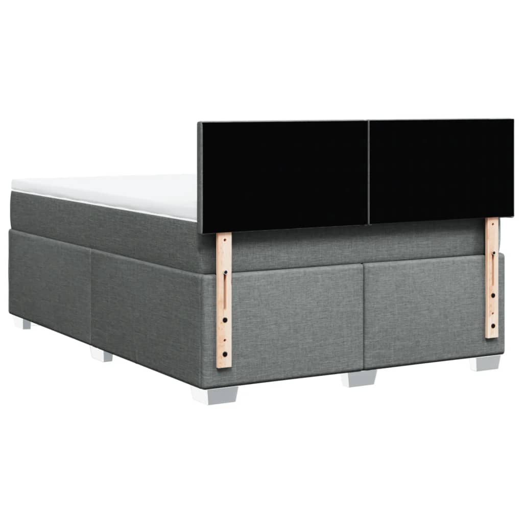 Sommier à lattes de lit avec matelas Gris foncé 140x190cm Tissu