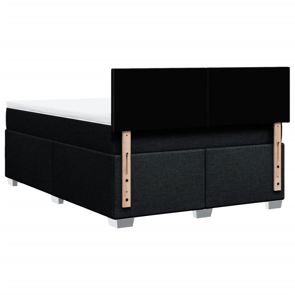 Sommier à lattes de lit avec matelas Noir 140x190 cm Tissu