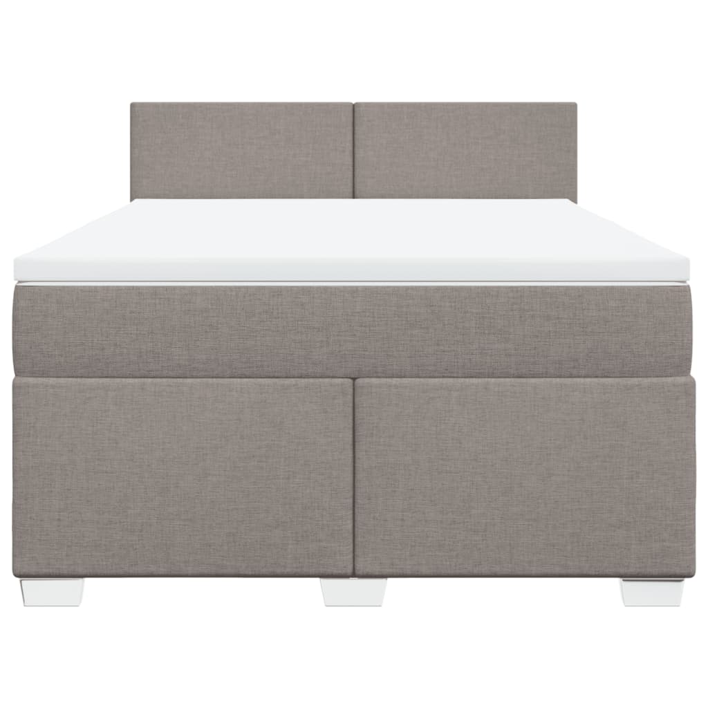 Sommier à lattes de lit avec matelas Taupe 140x190 cm Tissu