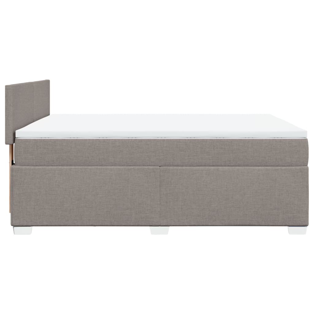 Sommier à lattes de lit avec matelas Taupe 140x190 cm Tissu - XIOS
