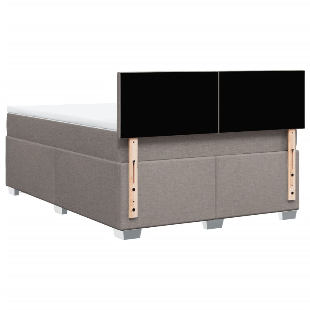 Sommier à lattes de lit avec matelas Taupe 140x190 cm Tissu - XIOS