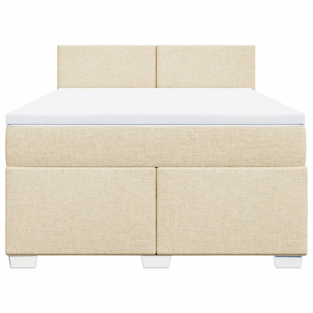 Sommier à lattes de lit avec matelas Crème 140x190 cm Tissu - XIOS