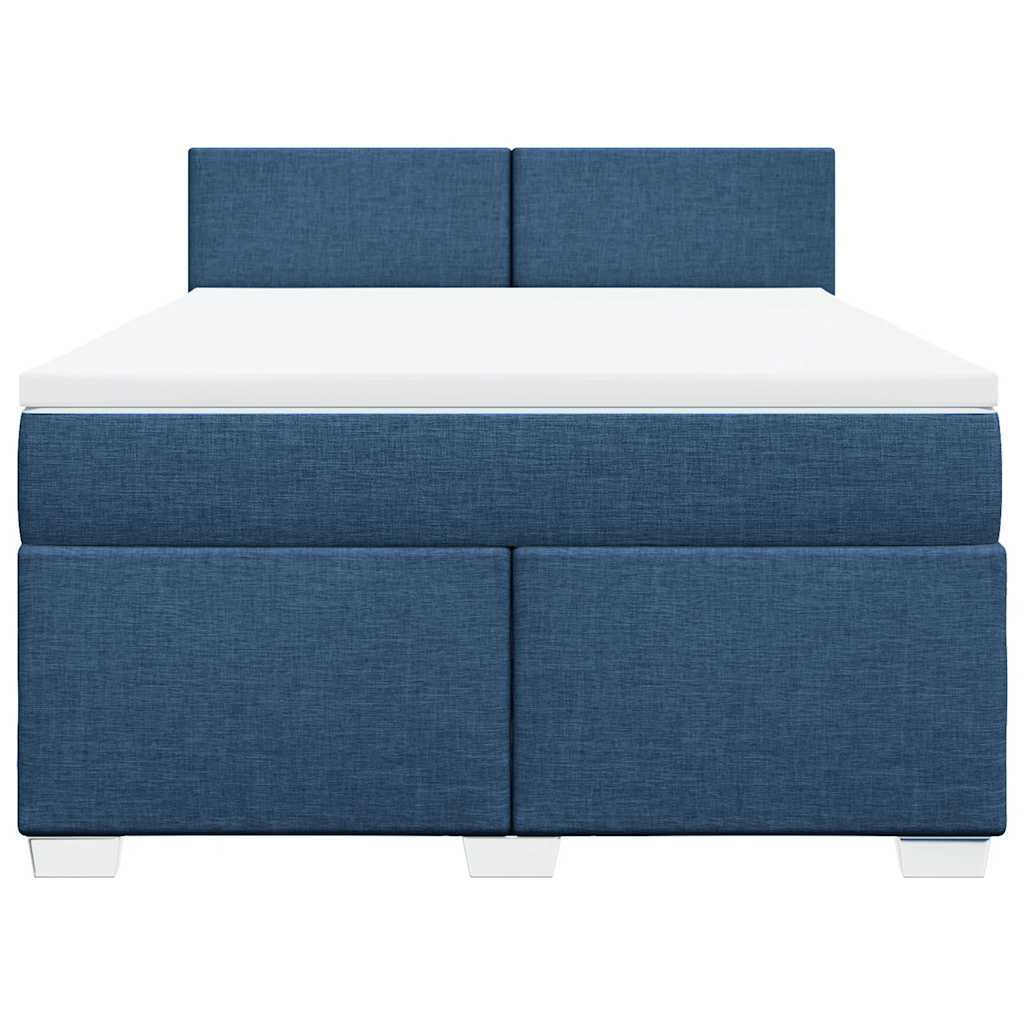 Sommier à lattes de lit avec matelas Bleu 140x190 cm Tissu - XIOS