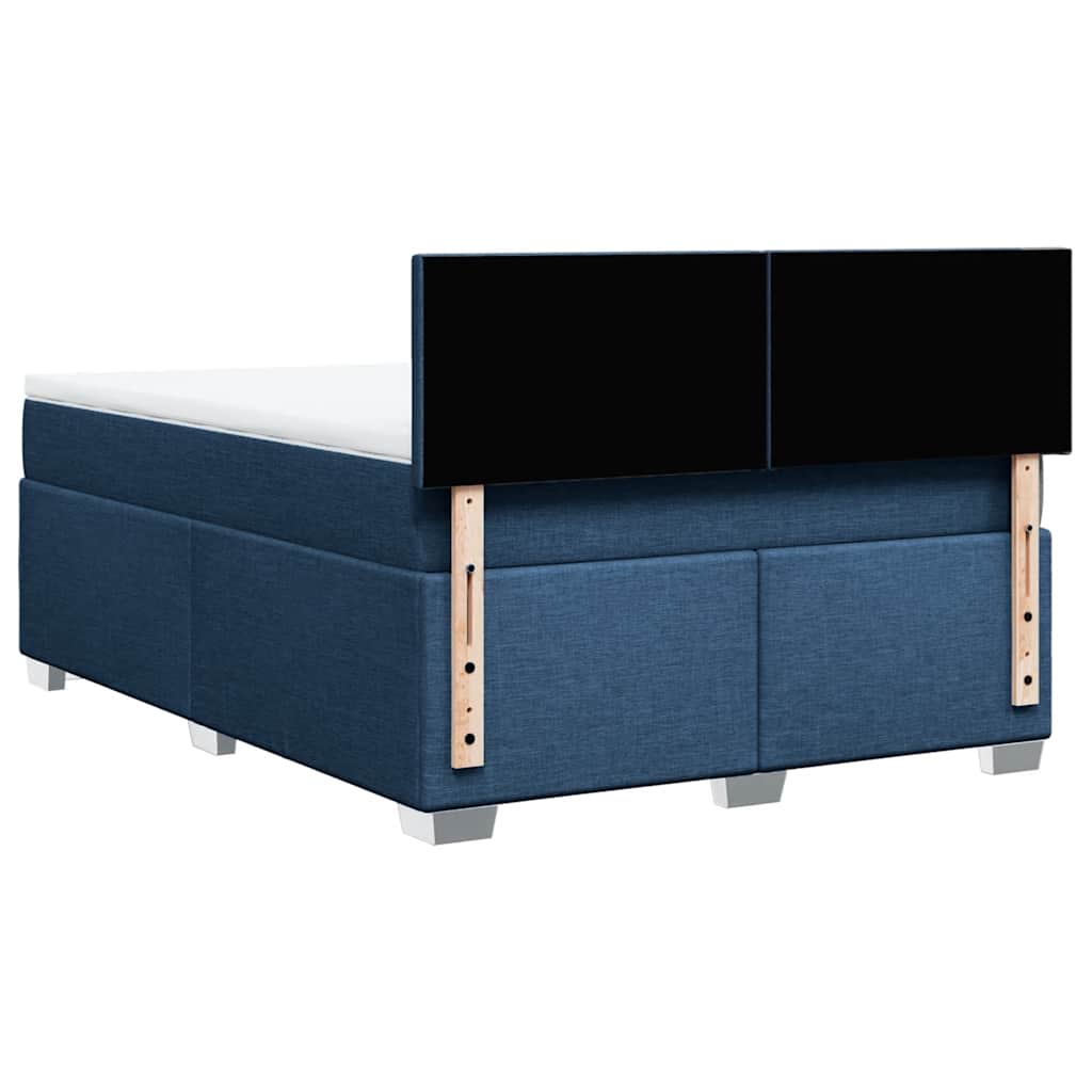 Sommier à lattes de lit avec matelas Bleu 140x190 cm Tissu - XIOS