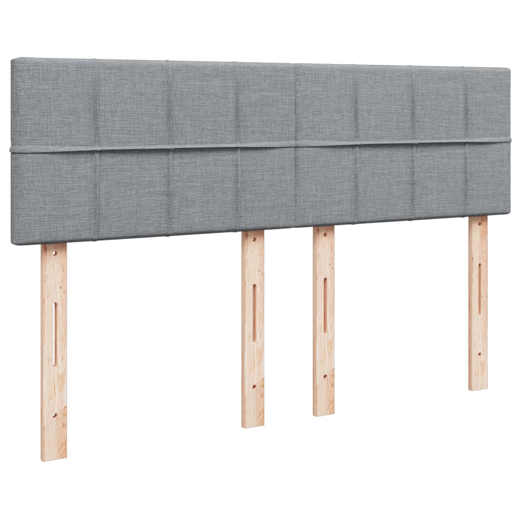 Sommier à lattes de lit avec matelas Gris clair 140x190cm Tissu - XIOS