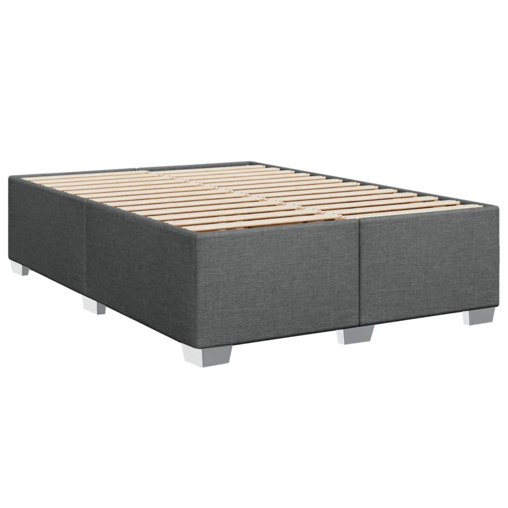 Sommier à lattes de lit avec matelas Gris foncé 140x190cm Tissu - XIOS