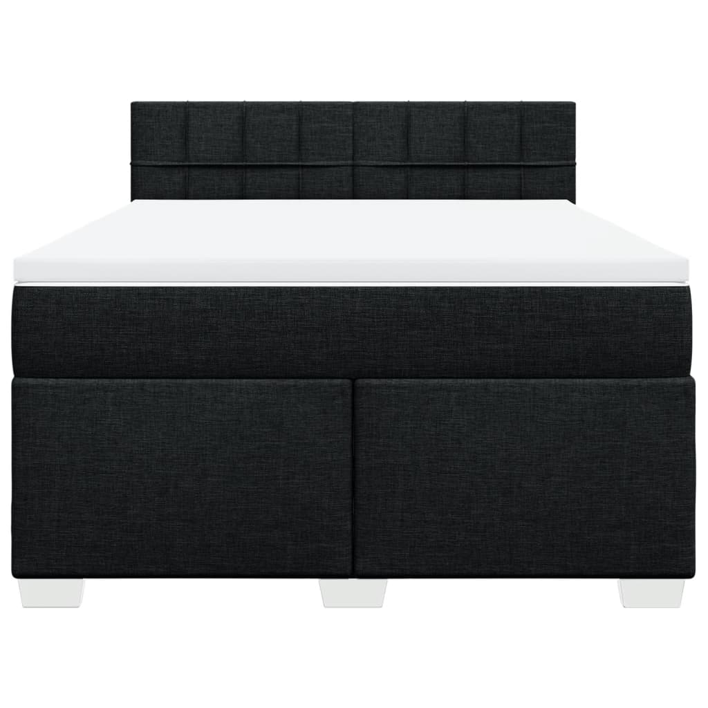 Sommier à lattes de lit avec matelas Noir 140x190 cm Tissu - XIOS