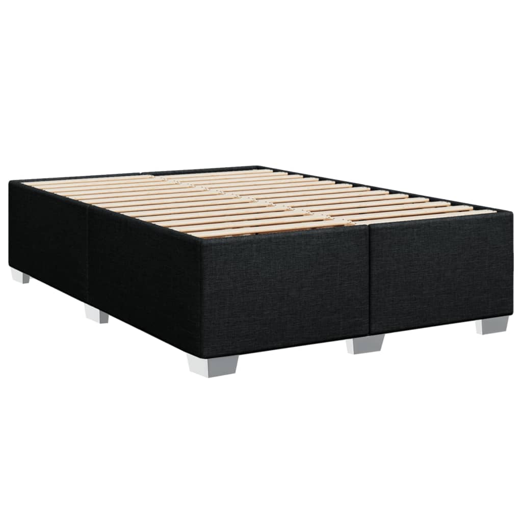 Sommier à lattes de lit avec matelas Noir 140x190 cm Tissu - XIOS