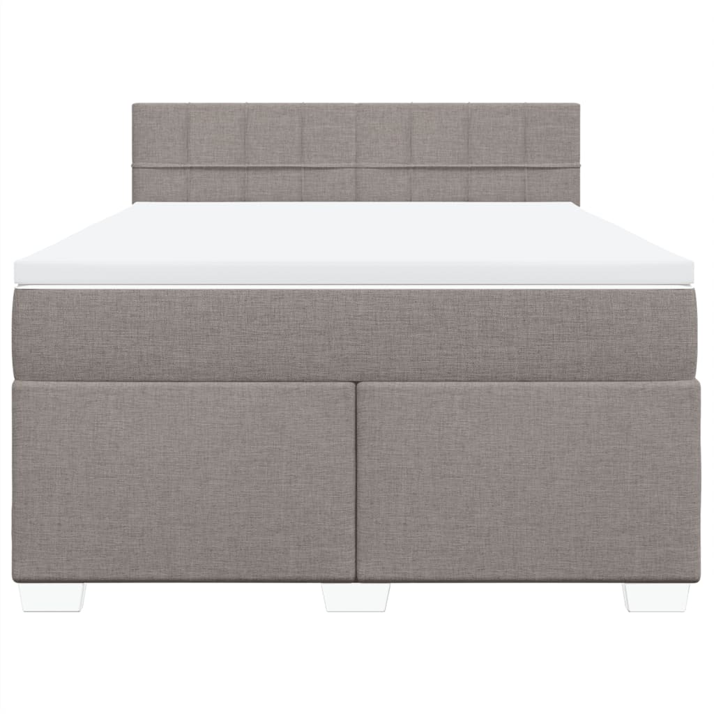 Sommier à lattes de lit avec matelas Taupe 140x190 cm Tissu - XIOS