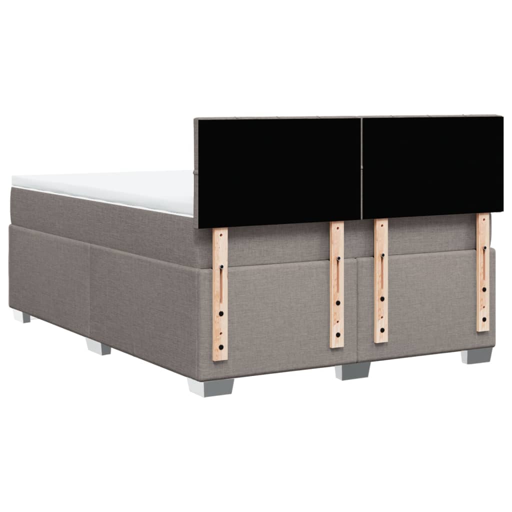 Sommier à lattes de lit avec matelas Taupe 140x190 cm Tissu - XIOS