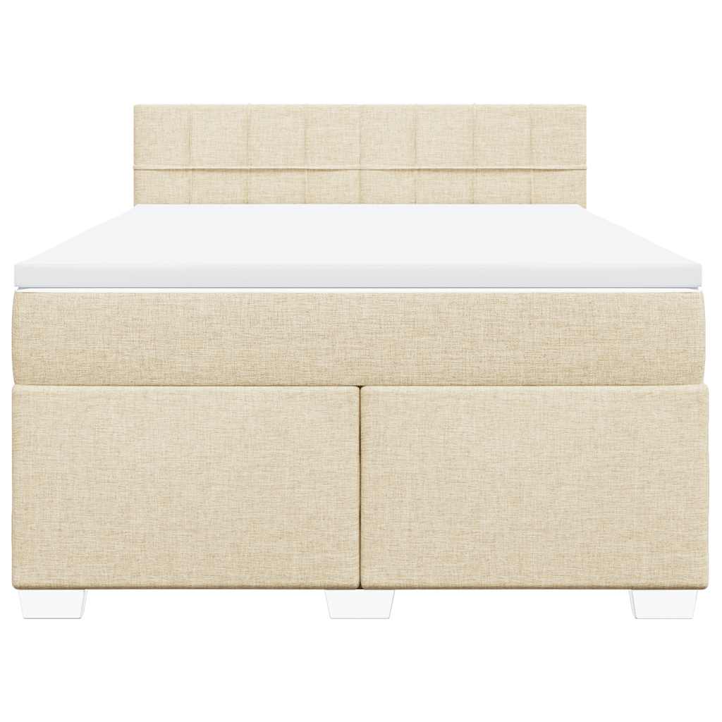 Sommier à lattes de lit avec matelas Crème 140x190 cm Tissu - XIOS
