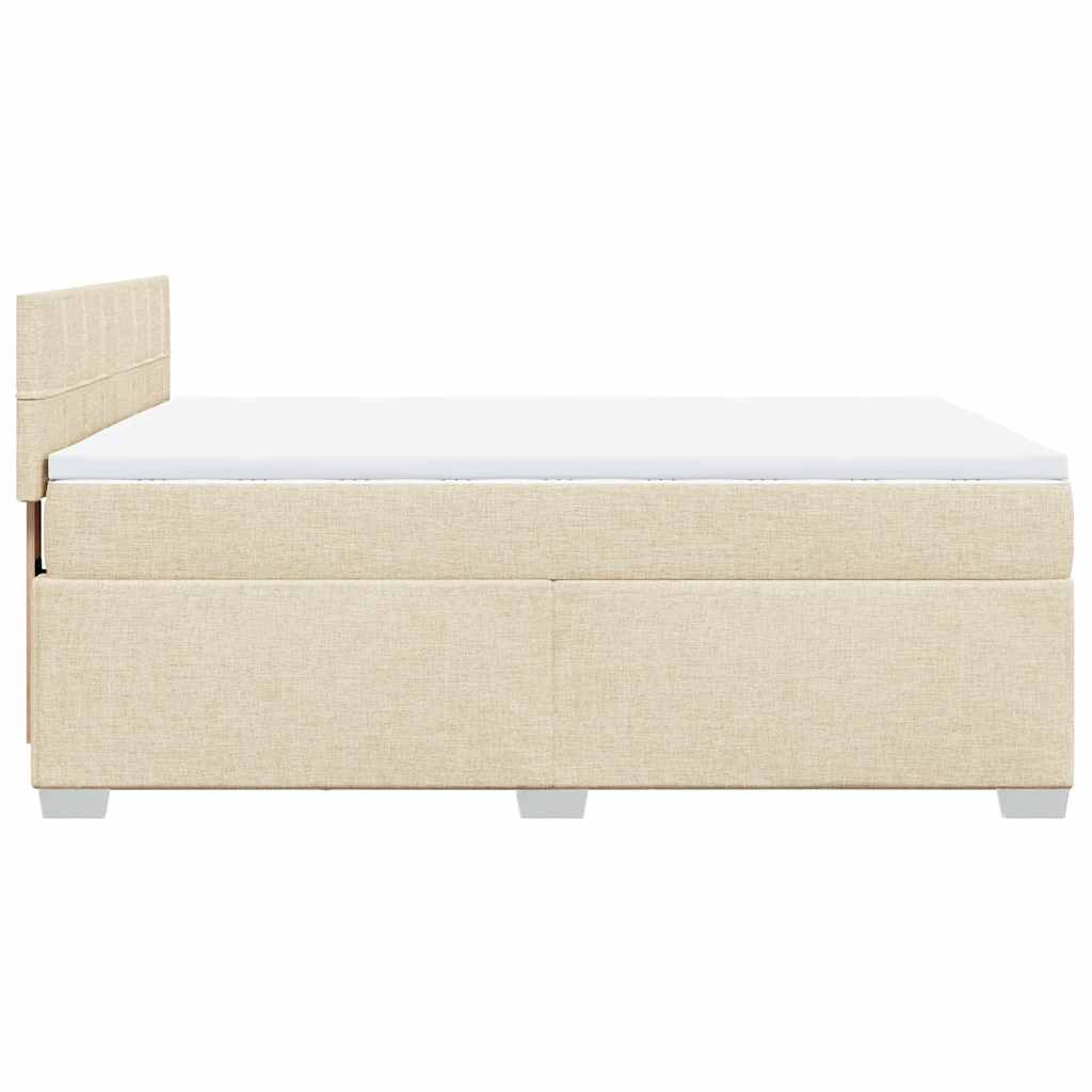 Sommier à lattes de lit avec matelas Crème 140x190 cm Tissu - XIOS