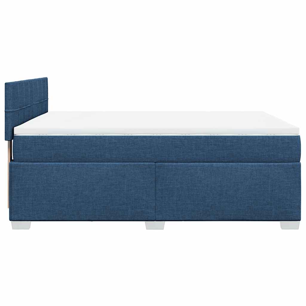 Sommier à lattes de lit avec matelas Bleu 140x190 cm Tissu - XIOS