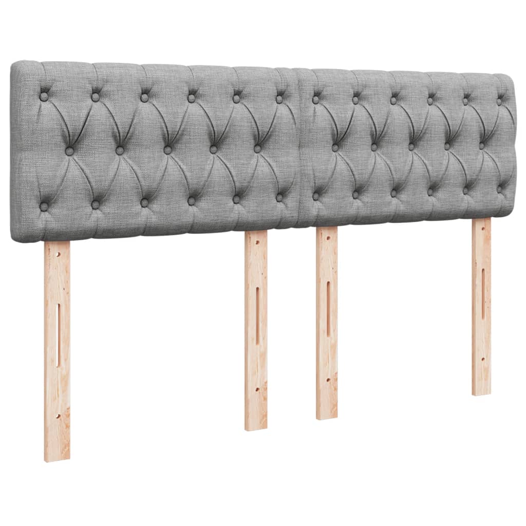 Sommier à lattes de lit avec matelas Gris clair 140x190cm Tissu - XIOS