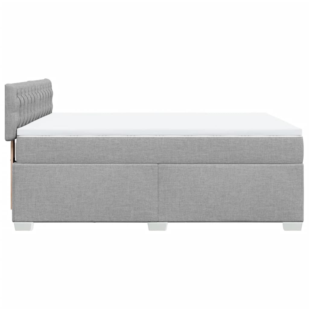 Sommier à lattes de lit avec matelas Gris clair 140x190cm Tissu - XIOS