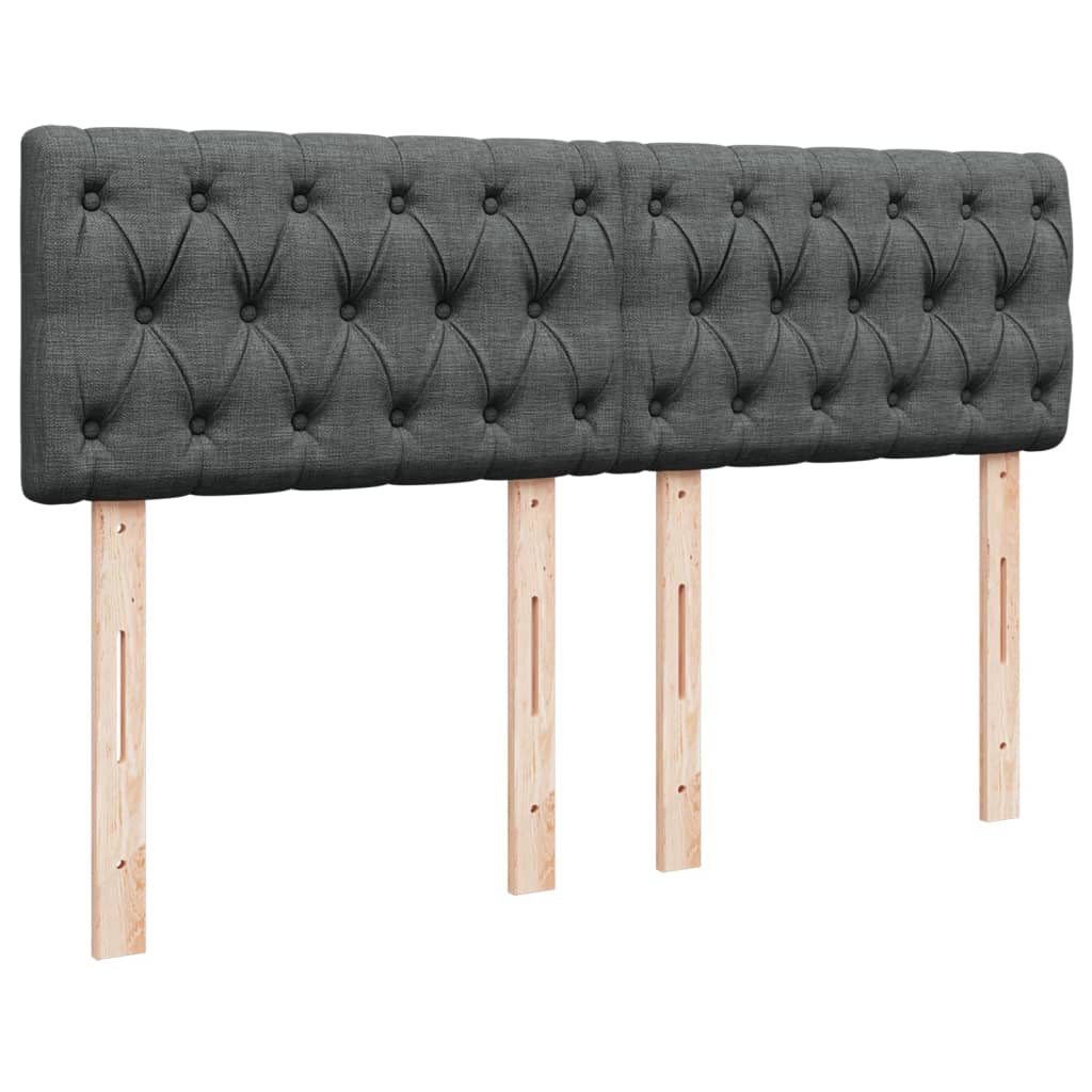 Sommier à lattes de lit avec matelas Gris foncé 140x190cm Tissu - XIOS