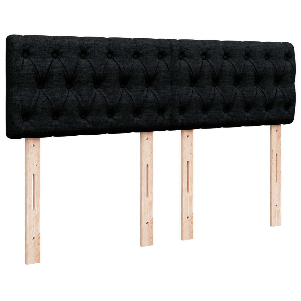 Sommier à lattes de lit avec matelas Noir 140x190 cm Tissu - XIOS