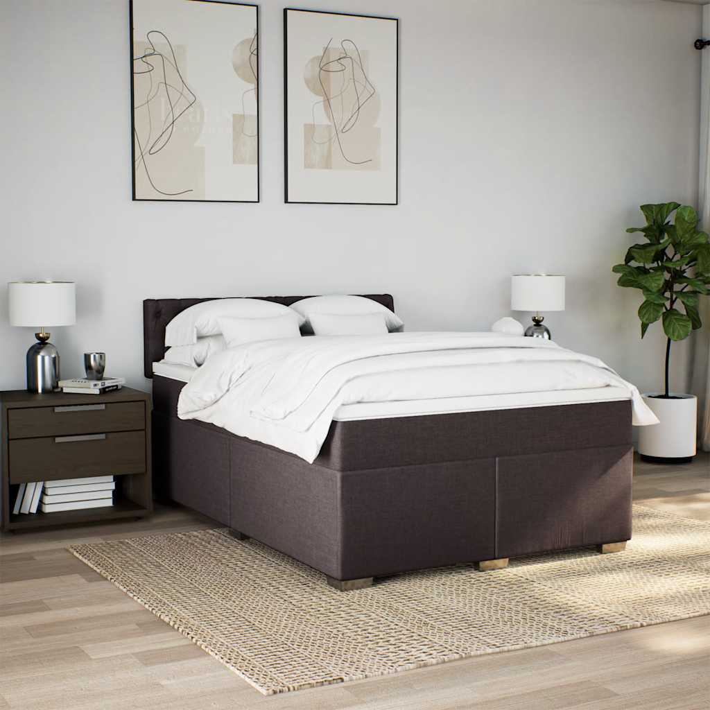 Sommier à lattes de lit avec matelas Marron foncé 140x190 cm - XIOS