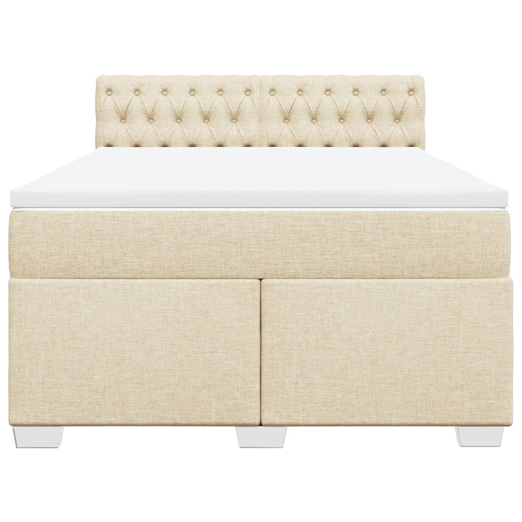 Sommier à lattes de lit avec matelas Crème 140x190 cm Tissu - XIOS