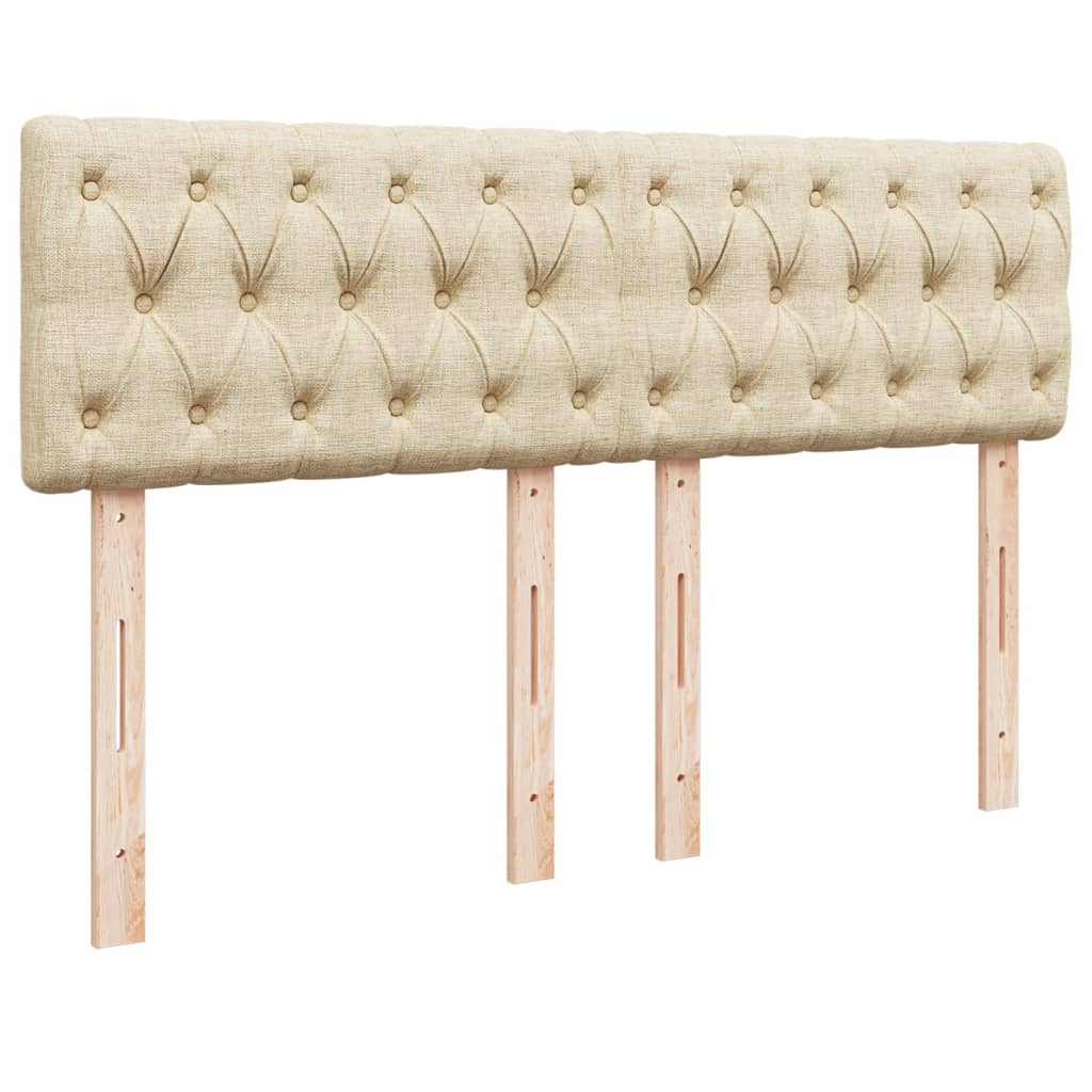 Sommier à lattes de lit avec matelas Crème 140x190 cm Tissu - XIOS