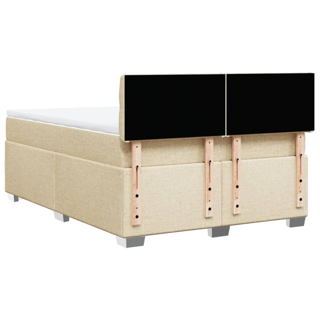 Sommier à lattes de lit avec matelas Crème 140x190 cm Tissu - XIOS