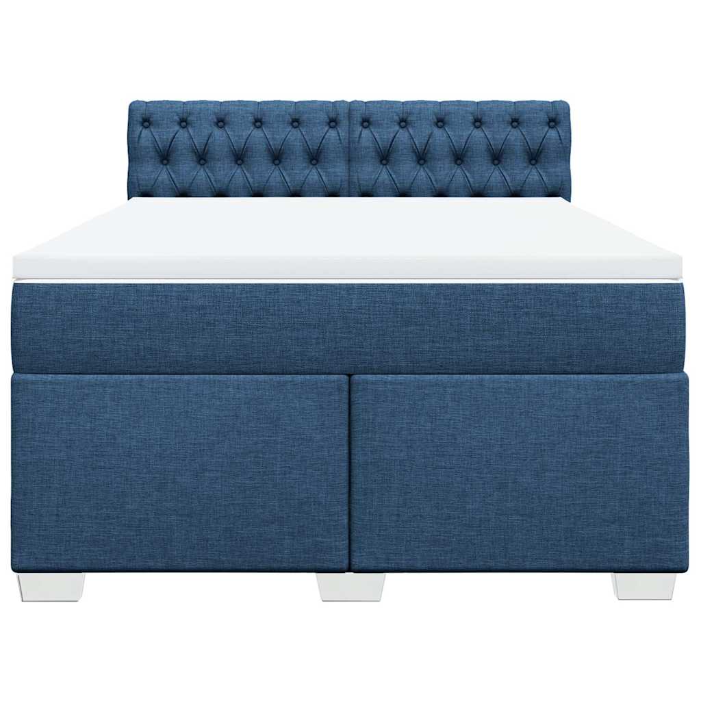 Sommier à lattes de lit avec matelas Bleu 140x190 cm Tissu - XIOS