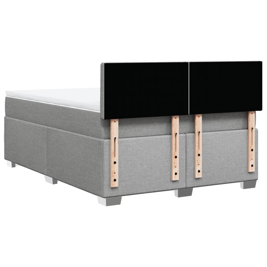 Sommier à lattes de lit avec matelas Gris clair 140x190cm Tissu - XIOS