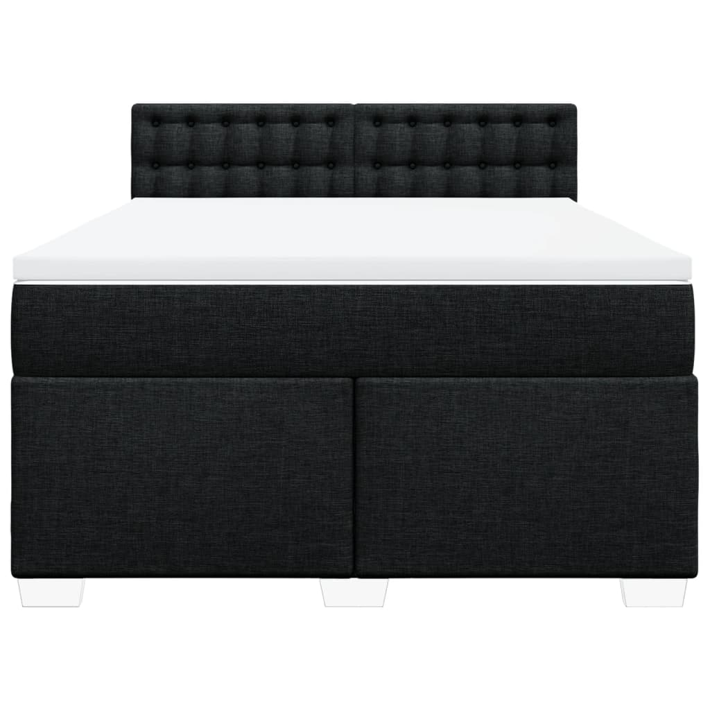 Sommier à lattes de lit avec matelas Noir 140x190 cm Tissu - XIOS