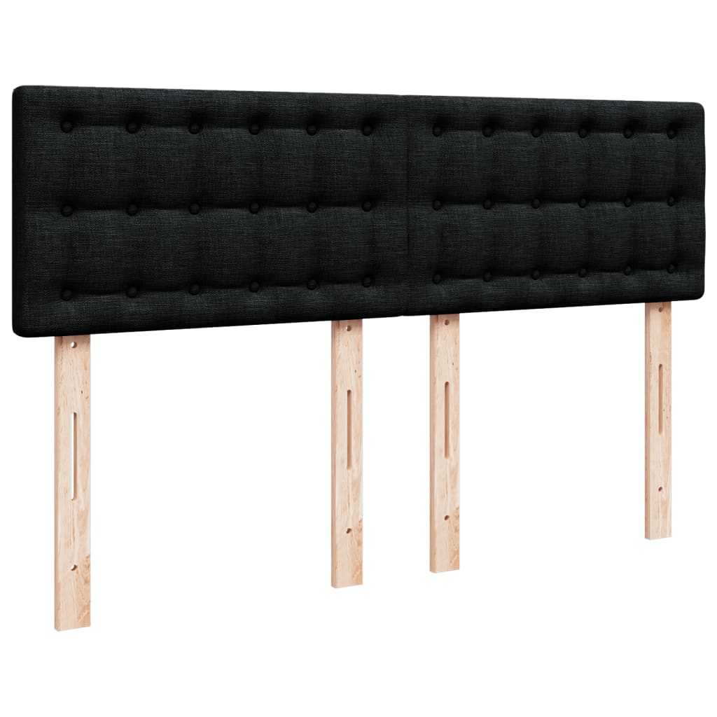 Sommier à lattes de lit avec matelas Noir 140x190 cm Tissu - XIOS