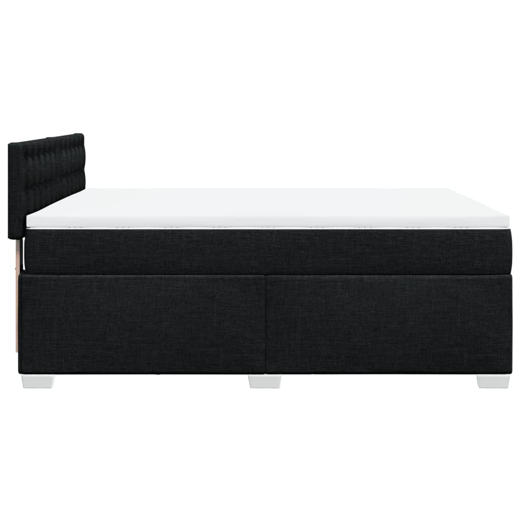 Sommier à lattes de lit avec matelas Noir 140x190 cm Tissu - XIOS