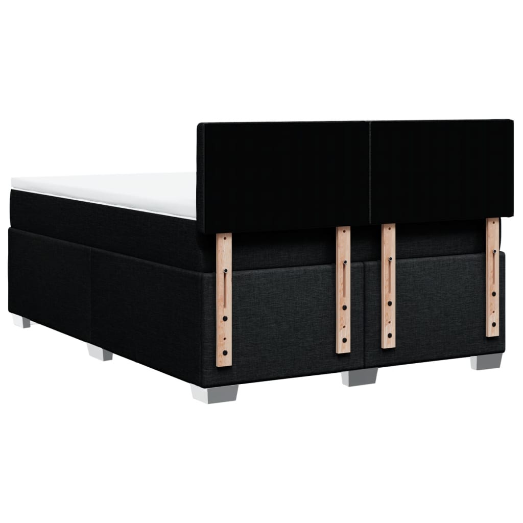 Sommier à lattes de lit avec matelas Noir 140x190 cm Tissu - XIOS