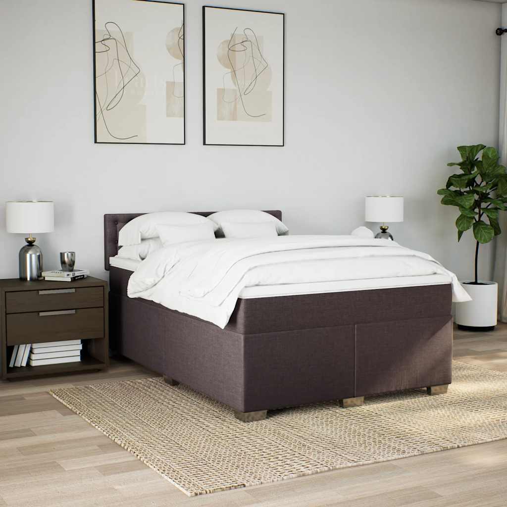 Sommier à lattes de lit avec matelas Marron foncé 140x190 cm - XIOS